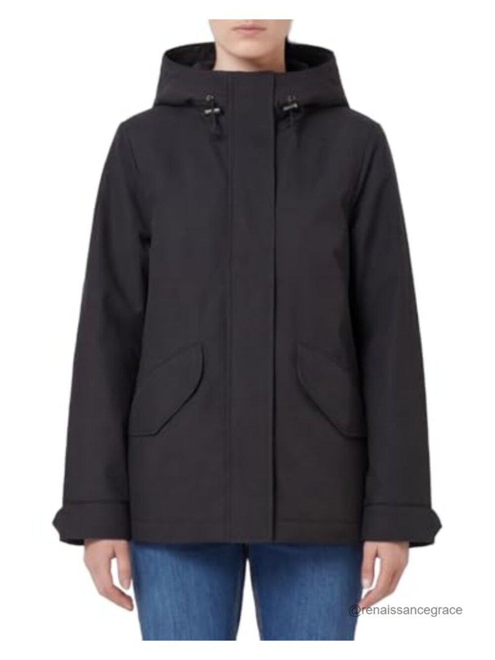Water-Resistant Hooded Anorak Rain Trench Coat Lightweight
